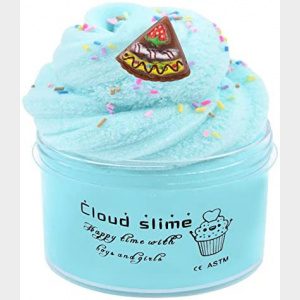 Cloud Slime with Ice Gream Charms, Butter Slime Scented DIY Slime Supplies for Boys and Girls, Stress Relief Toy for Kids Education, Party Favor, Best Birthday Gift,(7oz 200ML) (Ocean Blue)