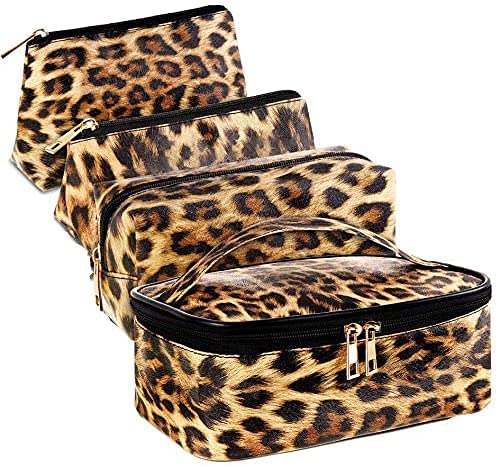 Fumxin Leopard Print Makeup Bag...