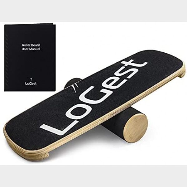 Logest Wood Balance Board Trainer - Balancing Roller Board for Hockey, Snowboard, Surf, Balance Trainer for Stability and Fitness Workout Board Core Trainer
