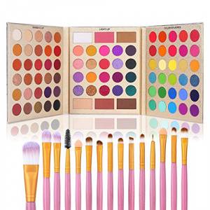 UCANBE Professional 86 Colors Eyeshadow Palette with 15pcs Makeup Brushes Set Matte Glitter Long Lasting Highly Pigmented Waterproof Contour Blush Powder Highlighter All in One