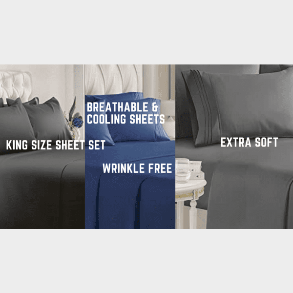 California King Size Sheet Set 6 Piece Set (1)