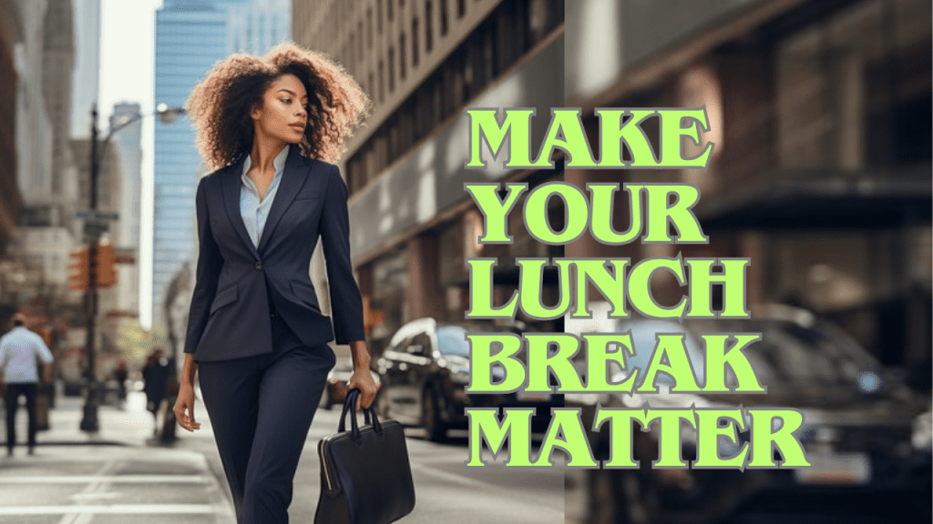 Taking a break in the city hustle. A businesswoman navigates the lunchtime crowds on her way to grab a bite.